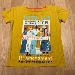 Piccolina Women's Yellow 'Votes for All' Short Sleeve Tee